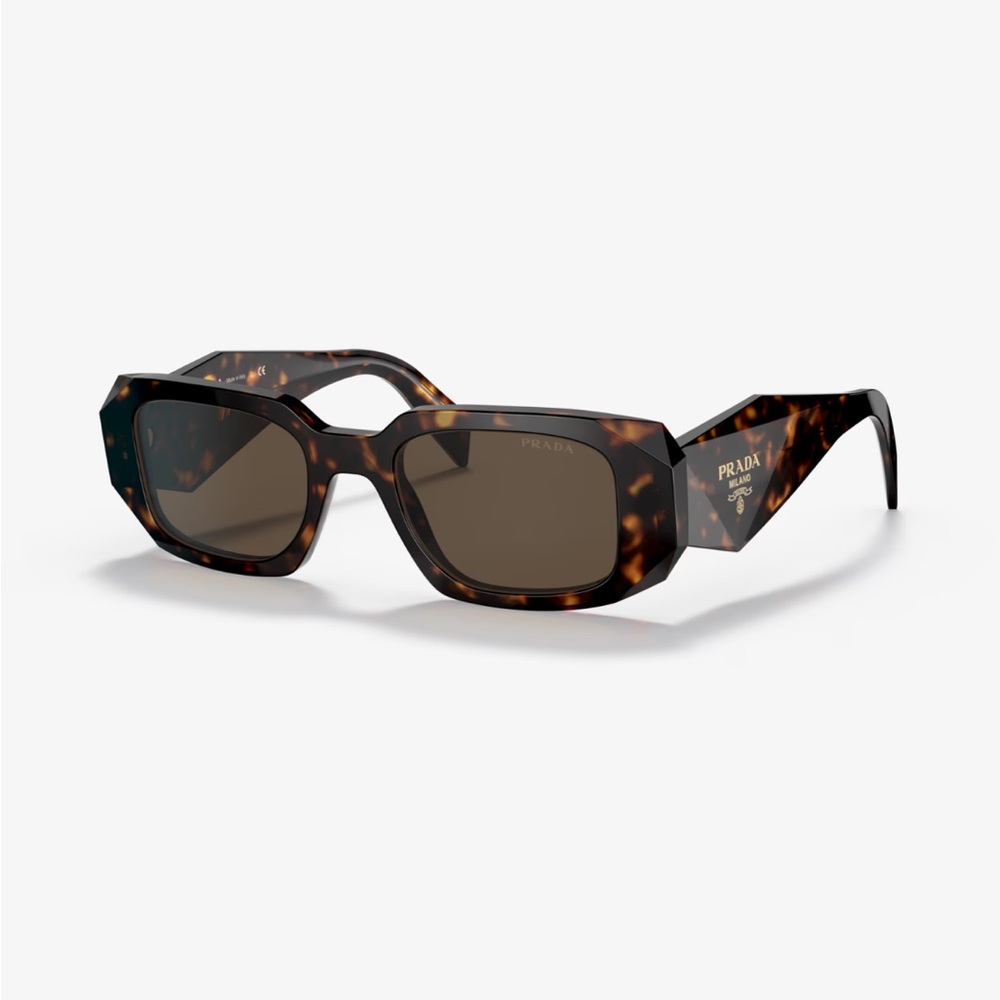 Prada Brown Rectangle Acetate Sunglasses